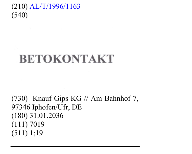 Zëri i markës BETOKONTAKT në buletin