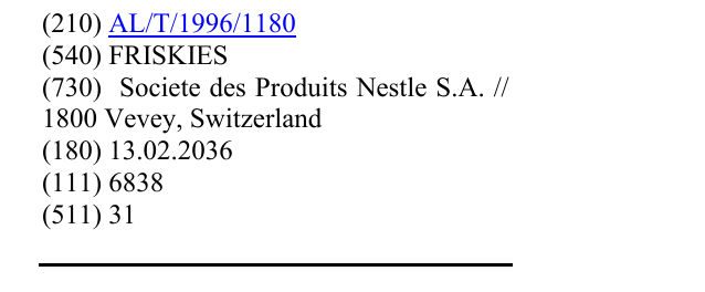 Zëri i markës FRISKIES në buletin