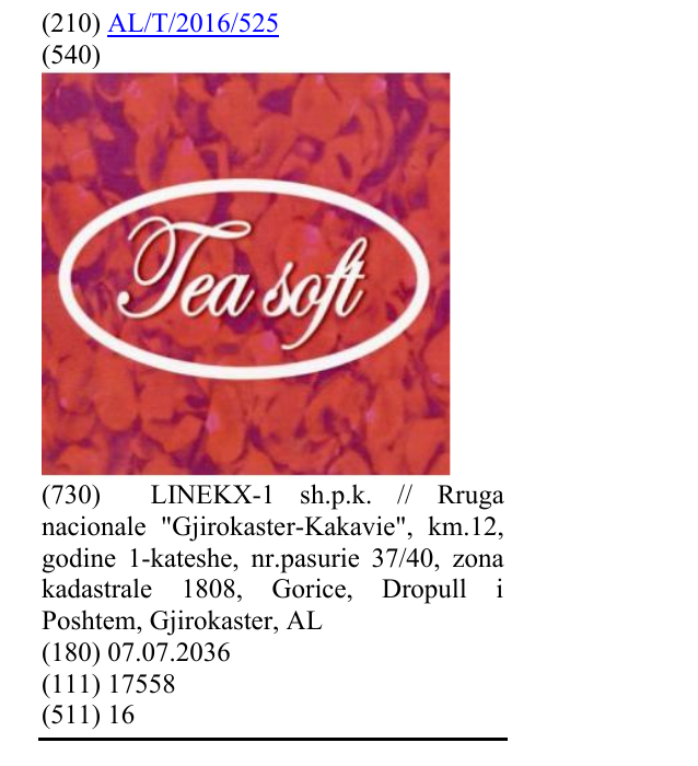 Zëri i markës Tea Soft në buletin
