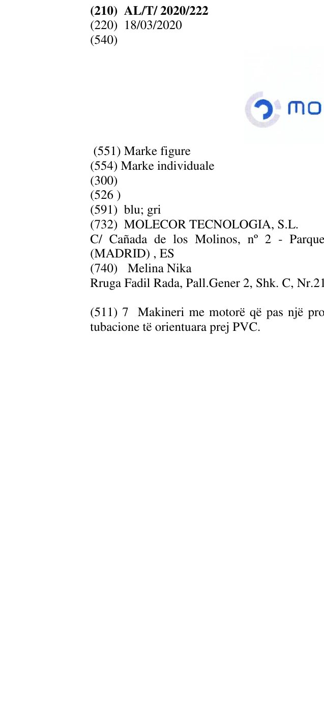 Zëri i markës MOLECOR në buletin