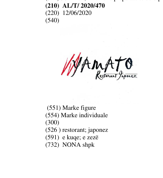 Zëri i markës restorant; japonez në buletin