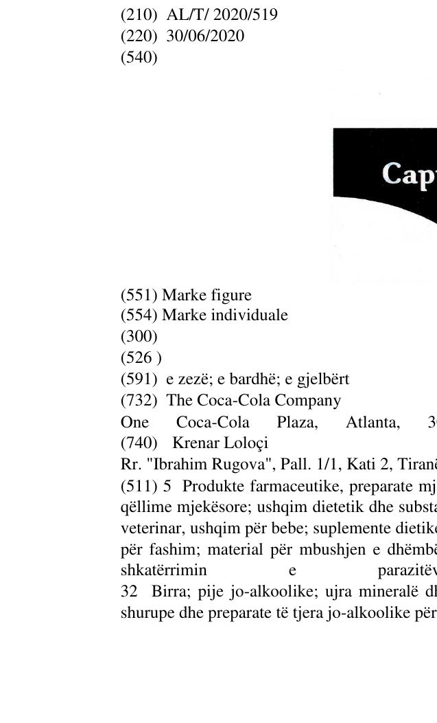 Zëri i markës Cappy në buletin