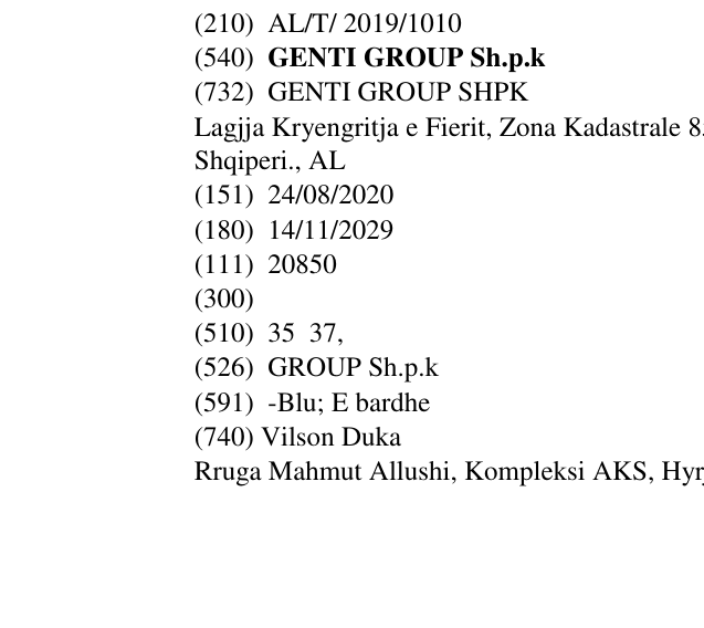 Zëri i markës GENTI GROUP Sh.p.k në buletin