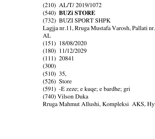 Zëri i markës BUZi STORE në buletin