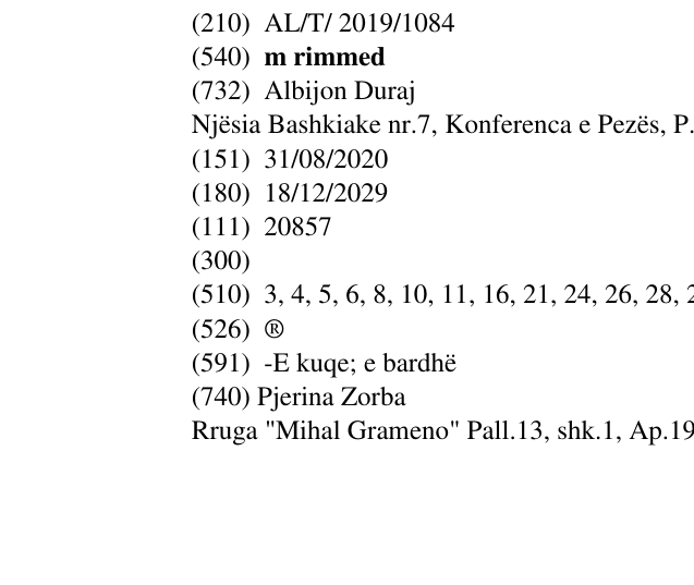 Zëri i markës m rimmed në buletin