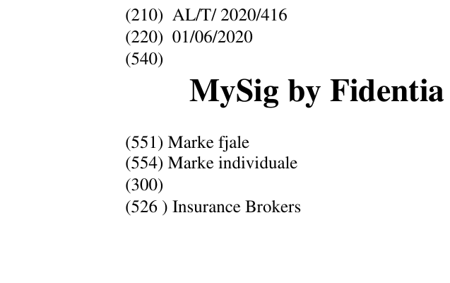 Zëri i markës MySig by Fidentia Insurance Brokers në buletin