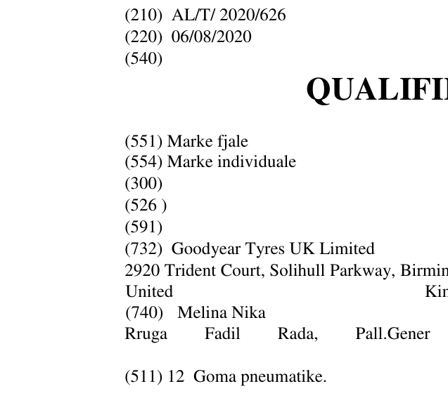 Zëri i markës QUALIFIER CORE në buletin