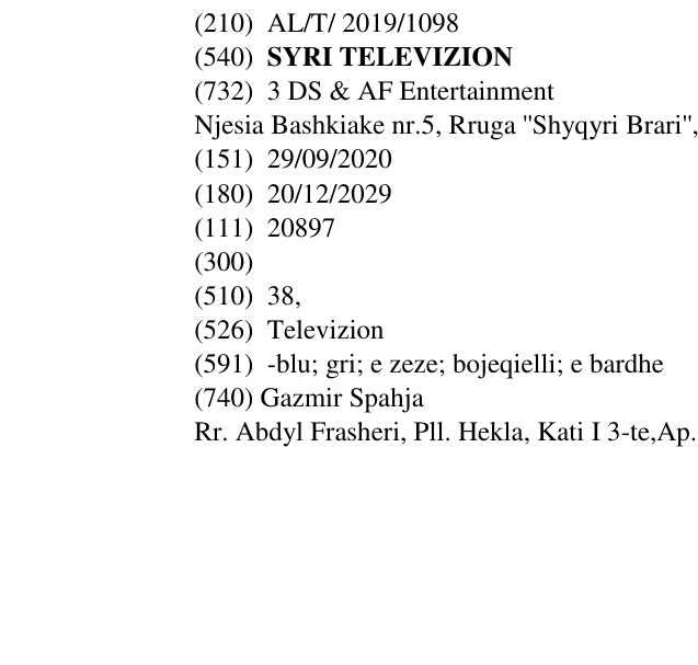 Zëri i markës SYRI TELEVIZION në buletin