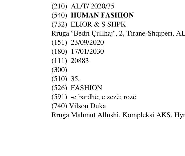 Zëri i markës HUMAN FASHION në buletin
