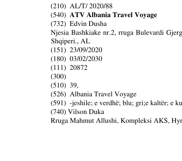 Zëri i markës ATV Albania Travel Voyage në buletin