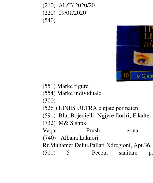 Zëri i markës LINES ULTRA e gjate per naten në buletin