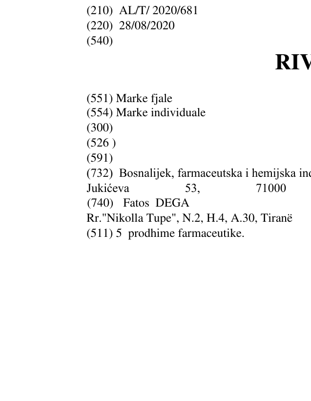 Zëri i markës RIVER në buletin