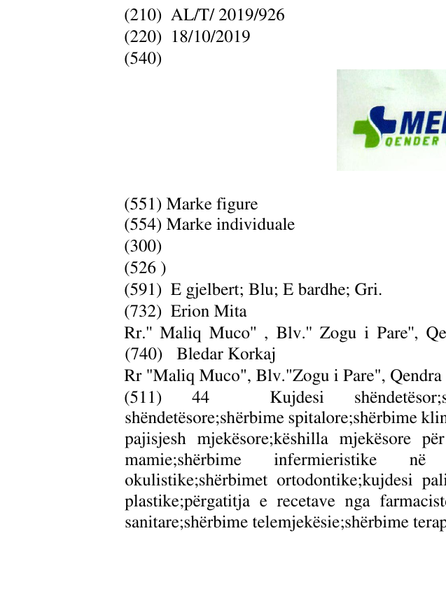Zëri i markës MEDICARE QENDER DIAGNOSTIKE në buletin