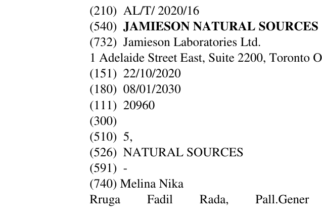 Zëri i markës JAMIESON NATURAL SOURCES në buletin