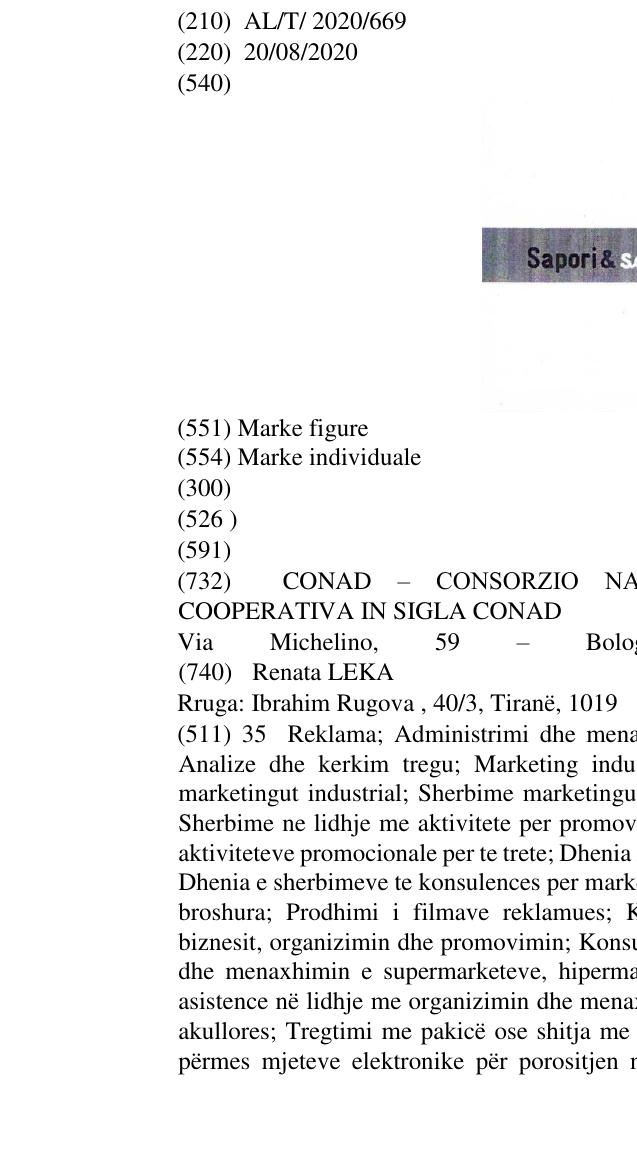 Zëri i markës Sapori & sorrisi SPAZIO CONAD në buletin