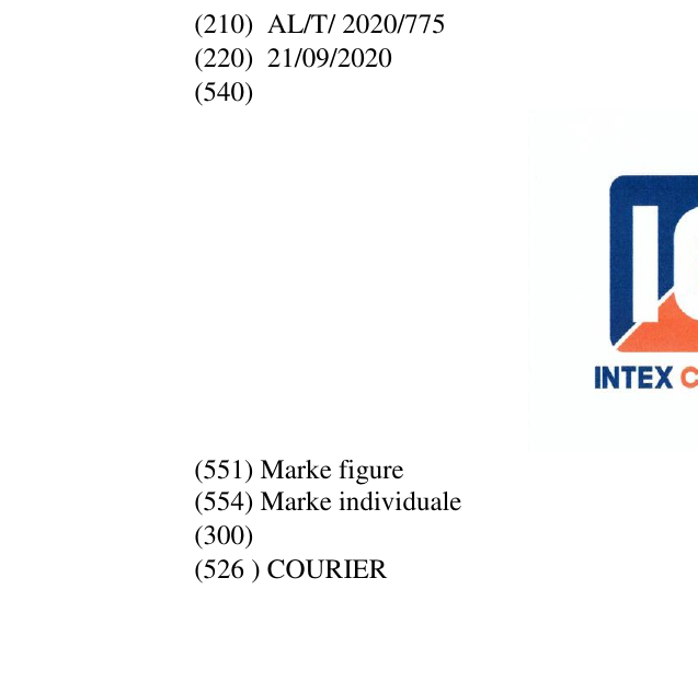 Zëri i markës COURIER Buletini i Pronësisë Industriale 21 në buletin