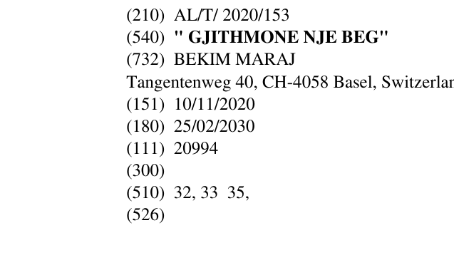 Zëri i markës " GJITHMONE NJE BEG" në buletin