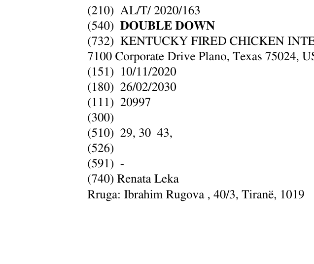 Zëri i markës DOUBLE DOWN në buletin