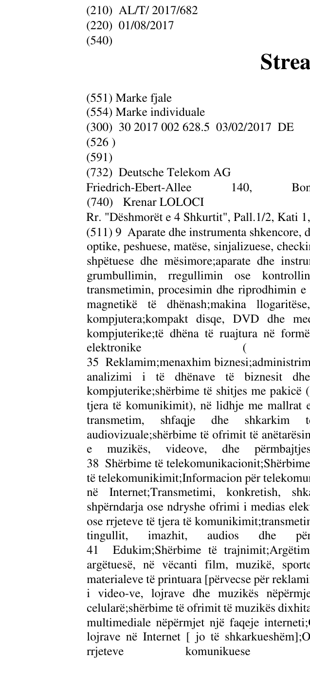 Zëri i markës StreamOn në buletin
