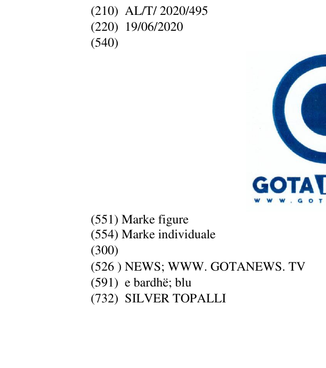 Zëri i markës NEWS; WWW. GOTANEWS. TV në buletin