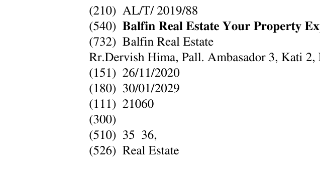 Zëri i markës Balfin Real Estate Your Property Expert në buletin