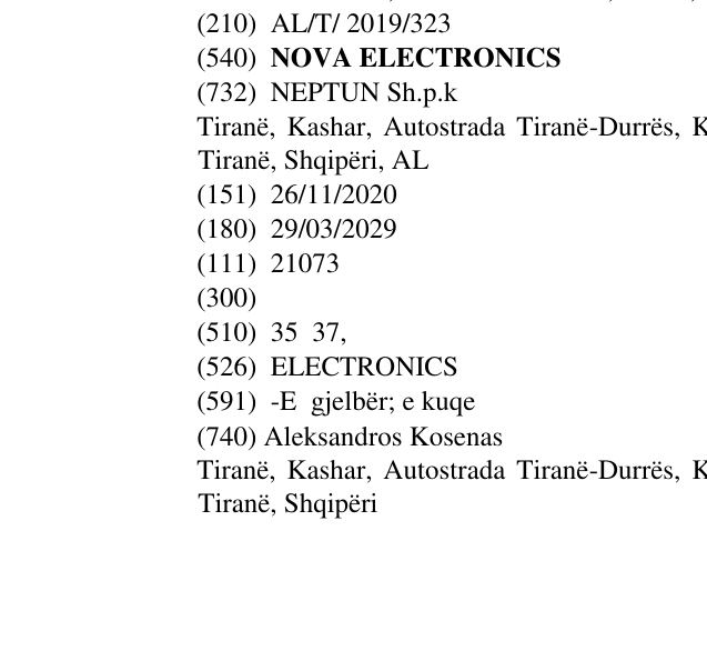 Zëri i markës NOVA ELECTRONICS në buletin