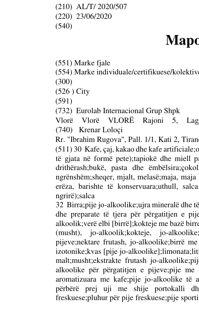 Zëri i markës Mapo-City në buletin