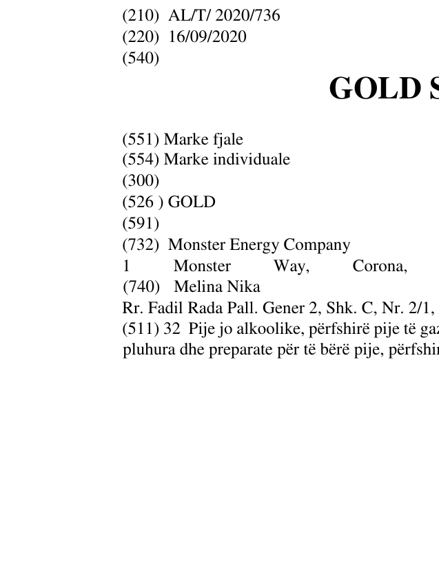 Zëri i markës GOLD STRIKE në buletin