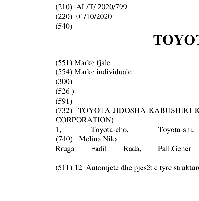 Zëri i markës TOYOTA BZ4 në buletin
