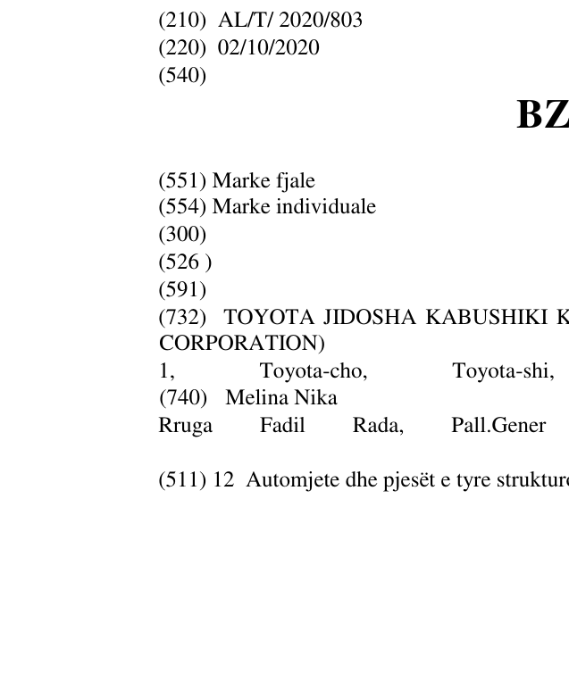Zëri i markës BZ3X në buletin