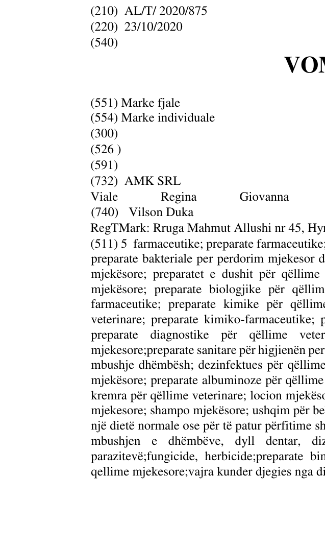 Zëri i markës VOMIX në buletin