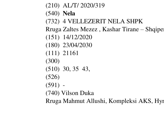 Zëri i markës Nela në buletin