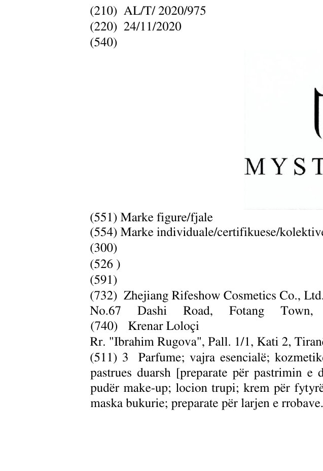Zëri i markës MYSTICAL në buletin