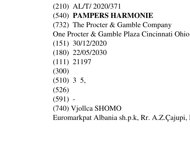 Zëri i markës PAMPERS HARMONIE në buletin
