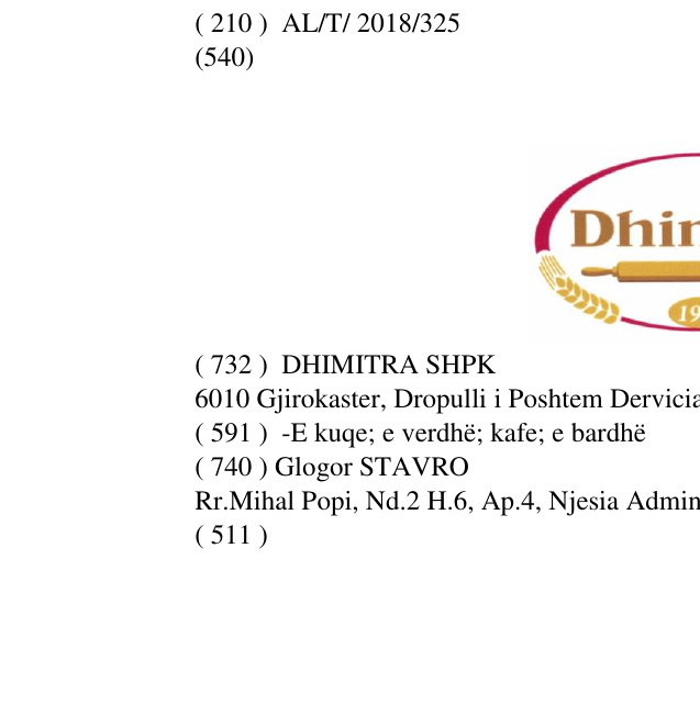 Zëri i markës Dhimitra në buletin