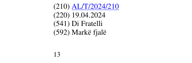Zëri i markës Di Fratelli në buletin