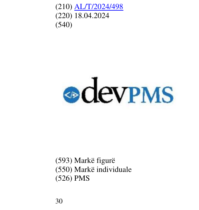 PMS markasının bültendeki kaydı