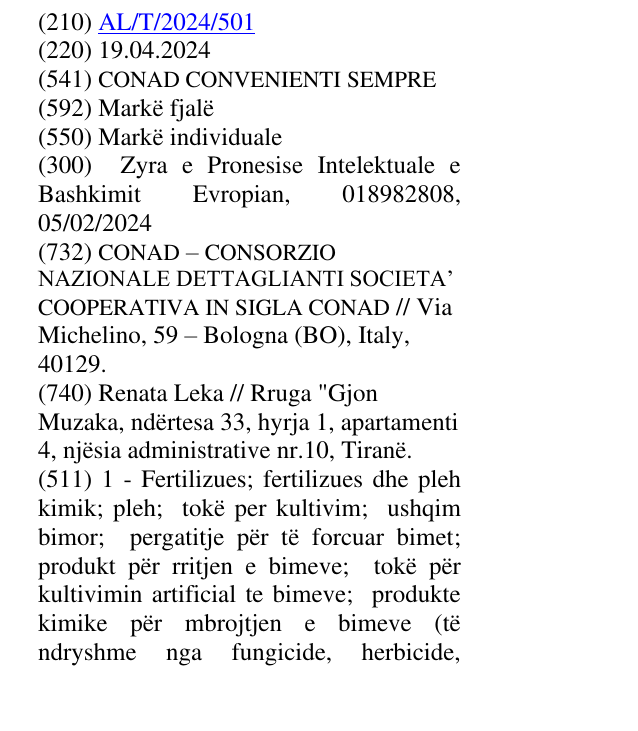 Zëri i markës CONAD CONVENIENTI SEMPRE në buletin