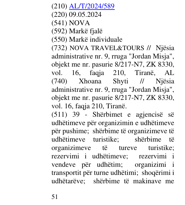 Zëri i markës NOVA në buletin
