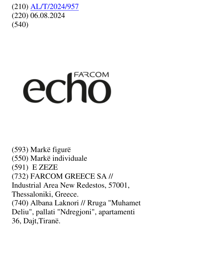 Zëri i markës FARCOM ECHO në buletin