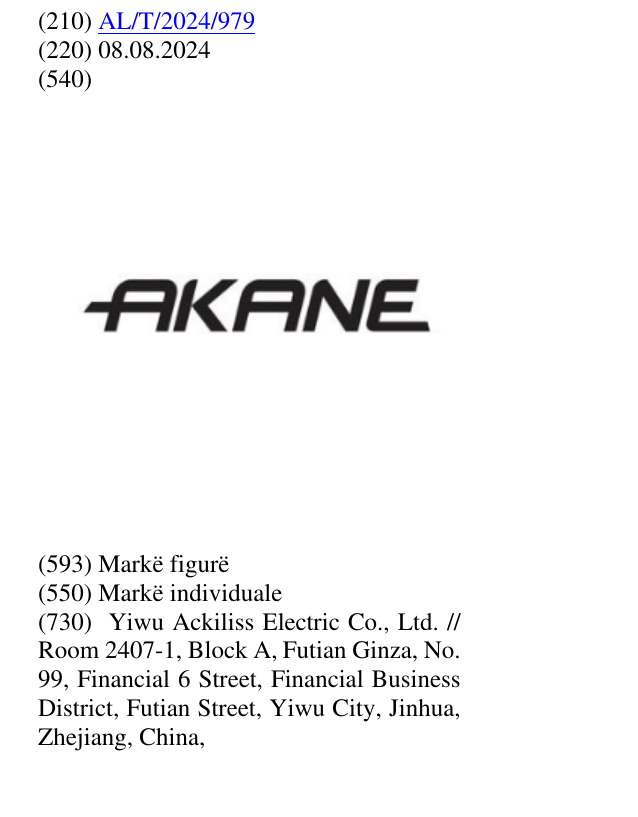 Zëri i markës AKANE në buletin