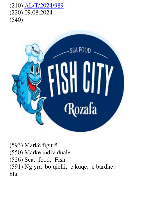 Zëri i markës Sea; food; Fish në buletin