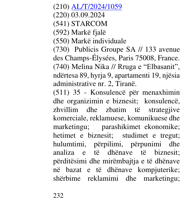 Zëri i markës STARCOM në buletin