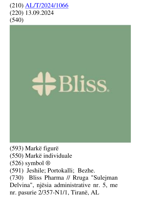 Zëri i markës symbol ® në buletin