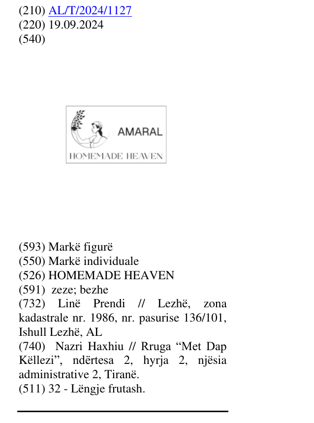 Zëri i markës HOMEMADE HEAVEN në buletin