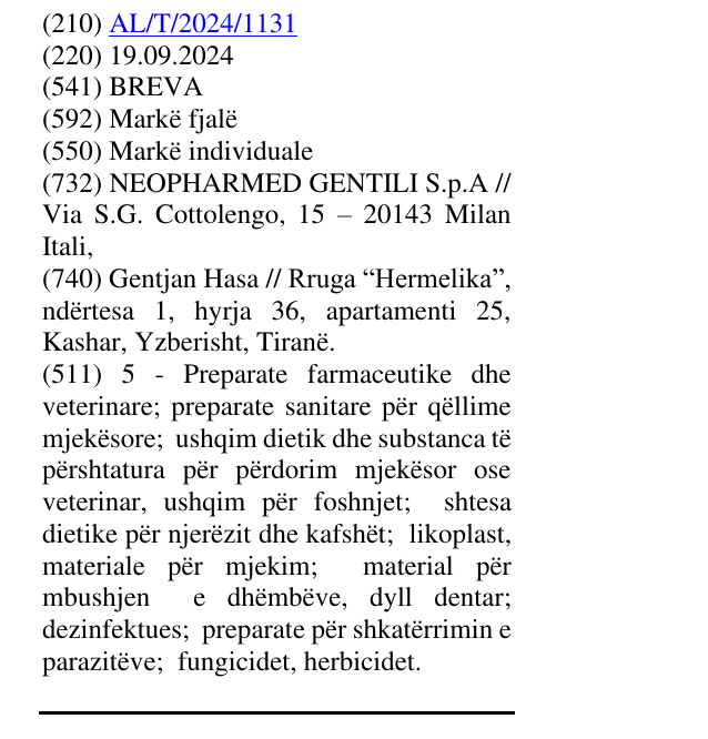Zëri i markës BREVA në buletin