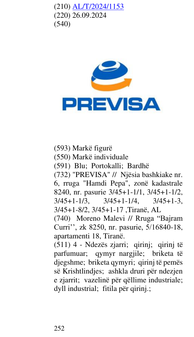 Zëri i markës PREVISA në buletin