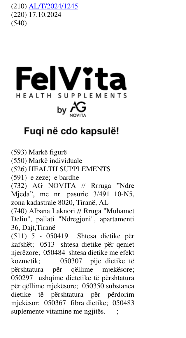 Zëri i markës HEALTH SUPPLEMENTS në buletin
