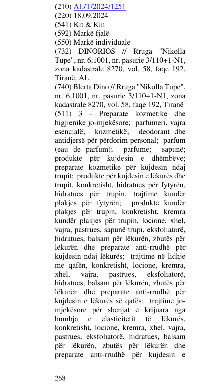 Zëri i markës Kit & Kin në buletin