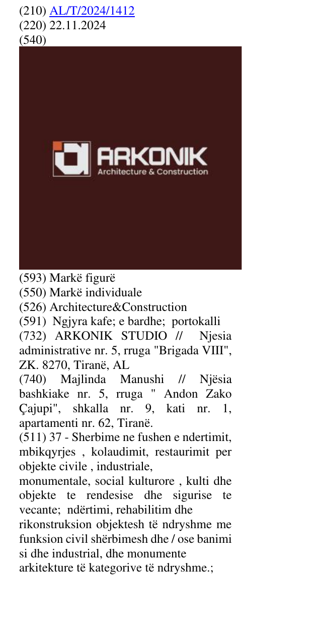 Zëri i markës Architecture&Construction në buletin